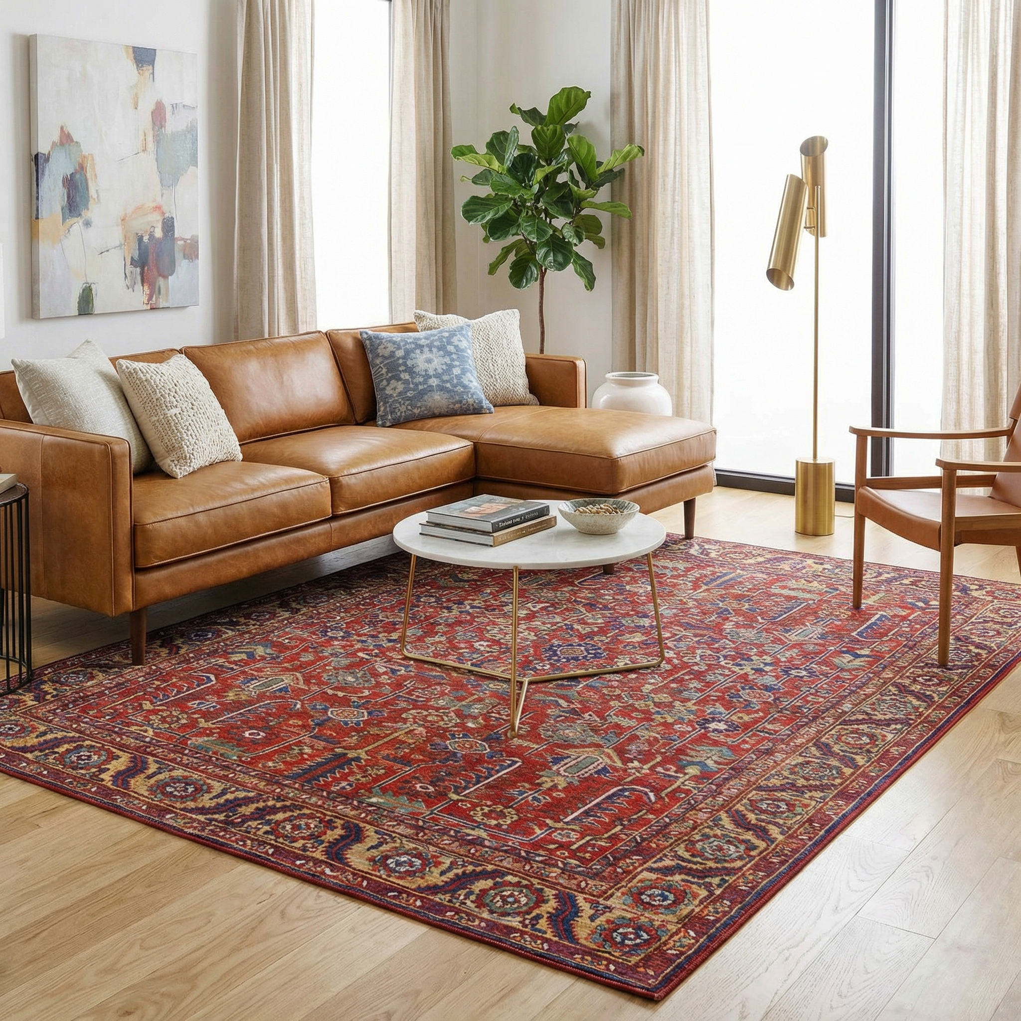 Edwardsburg Traditional Red Rug