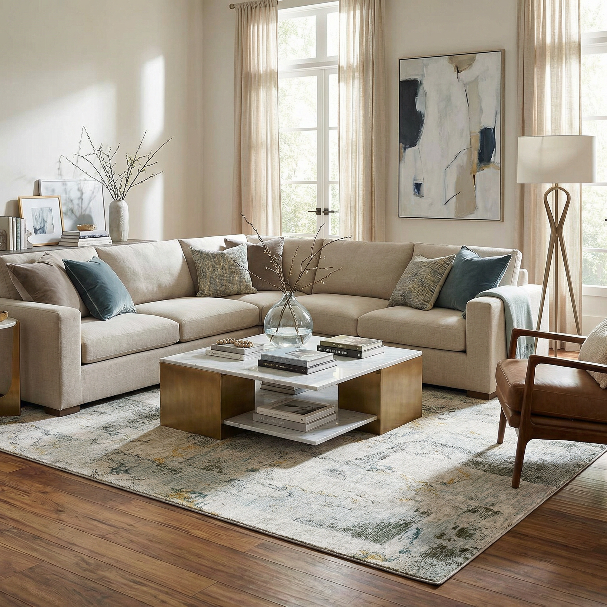Adlai Textured Rug with Fringes