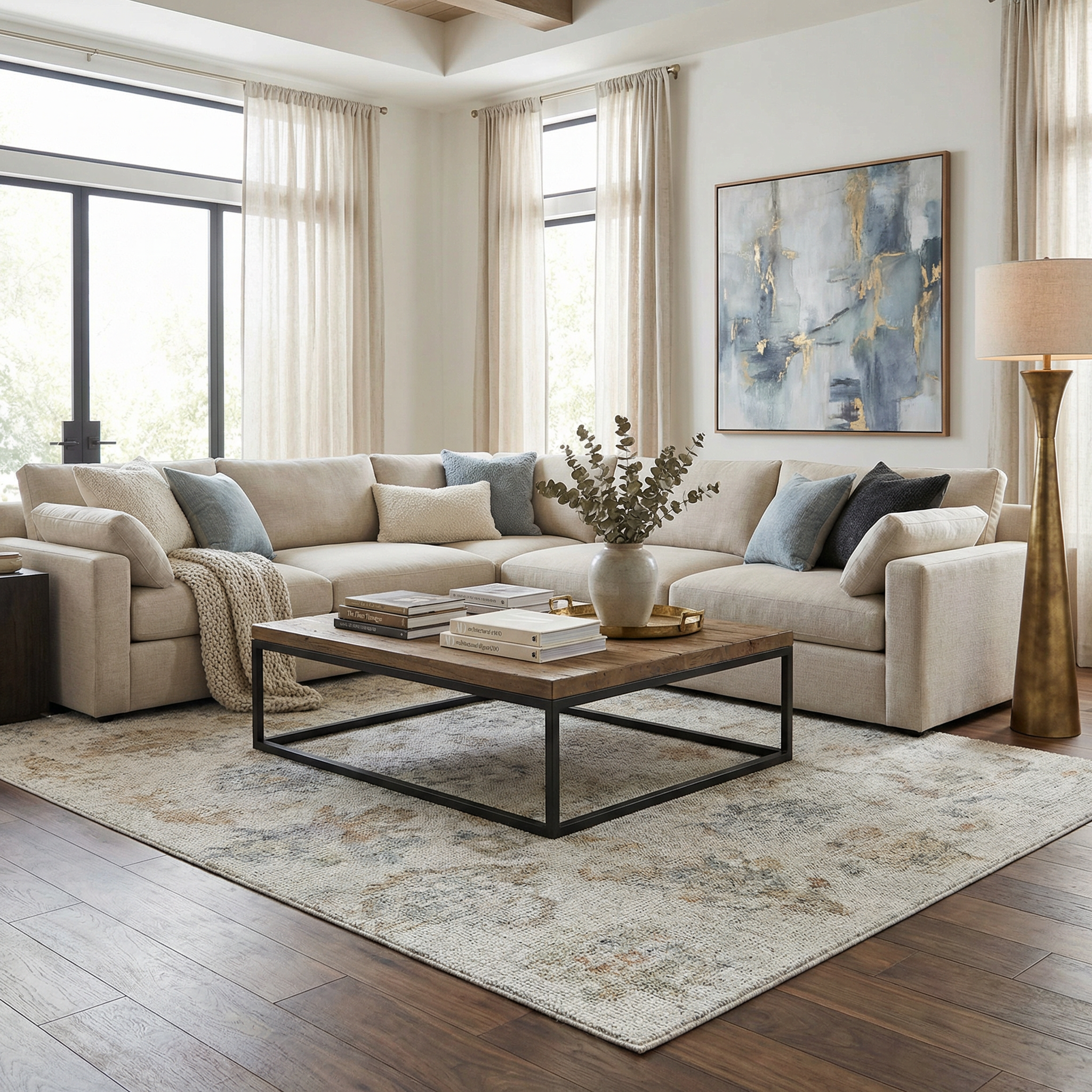 Livabliss x Our PNW Home Olympic Damask Light Brown Rug