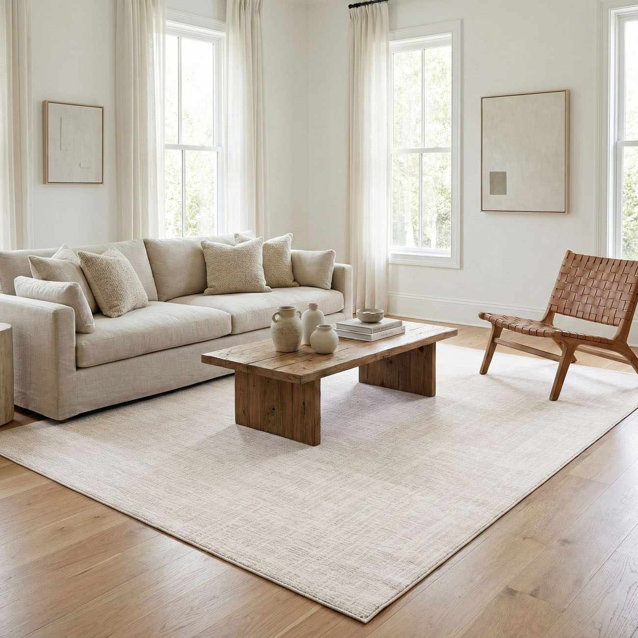 Leanna Cream Washable Area Rug