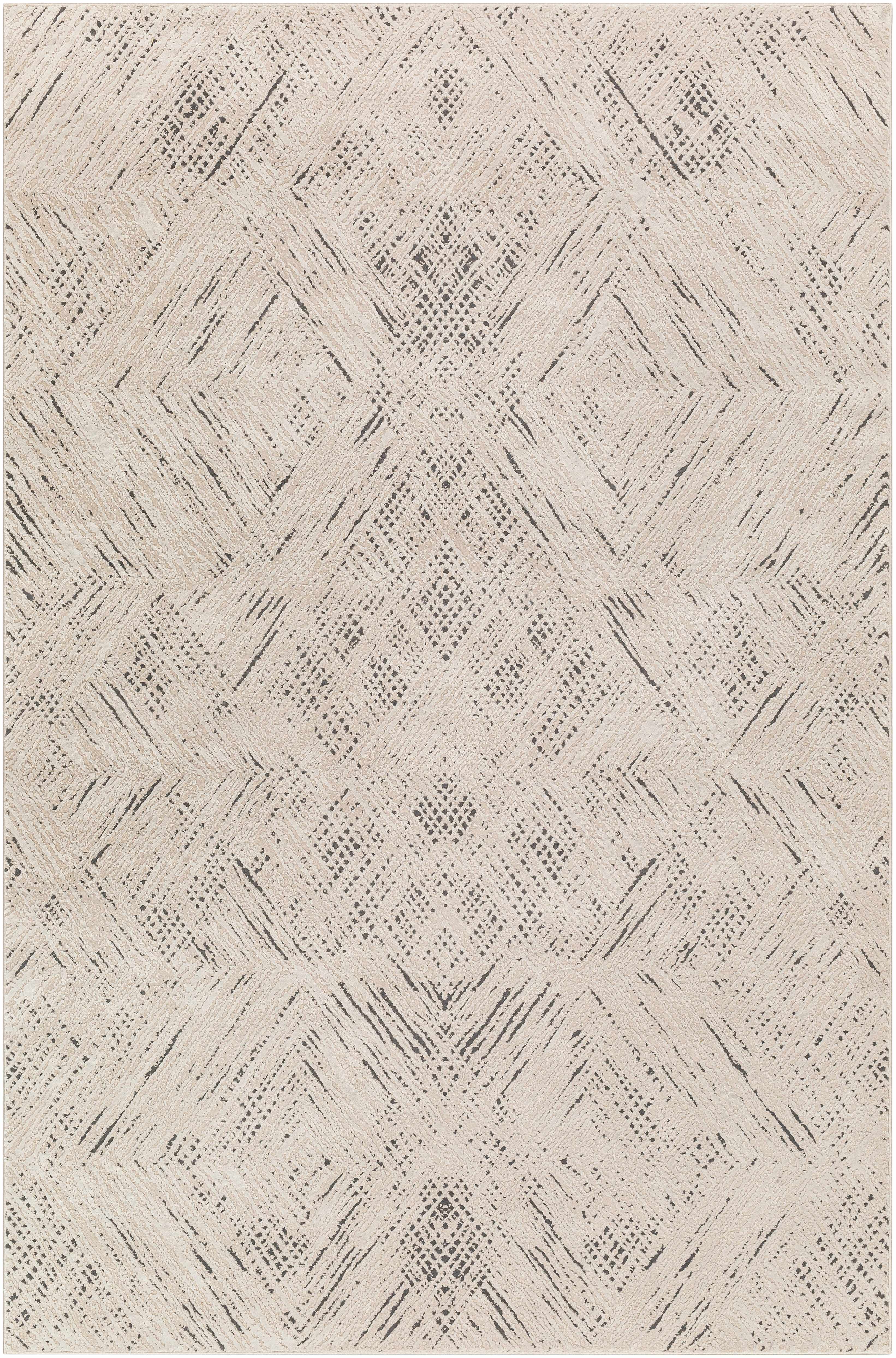 Garza Diamond Textured Washable Rug