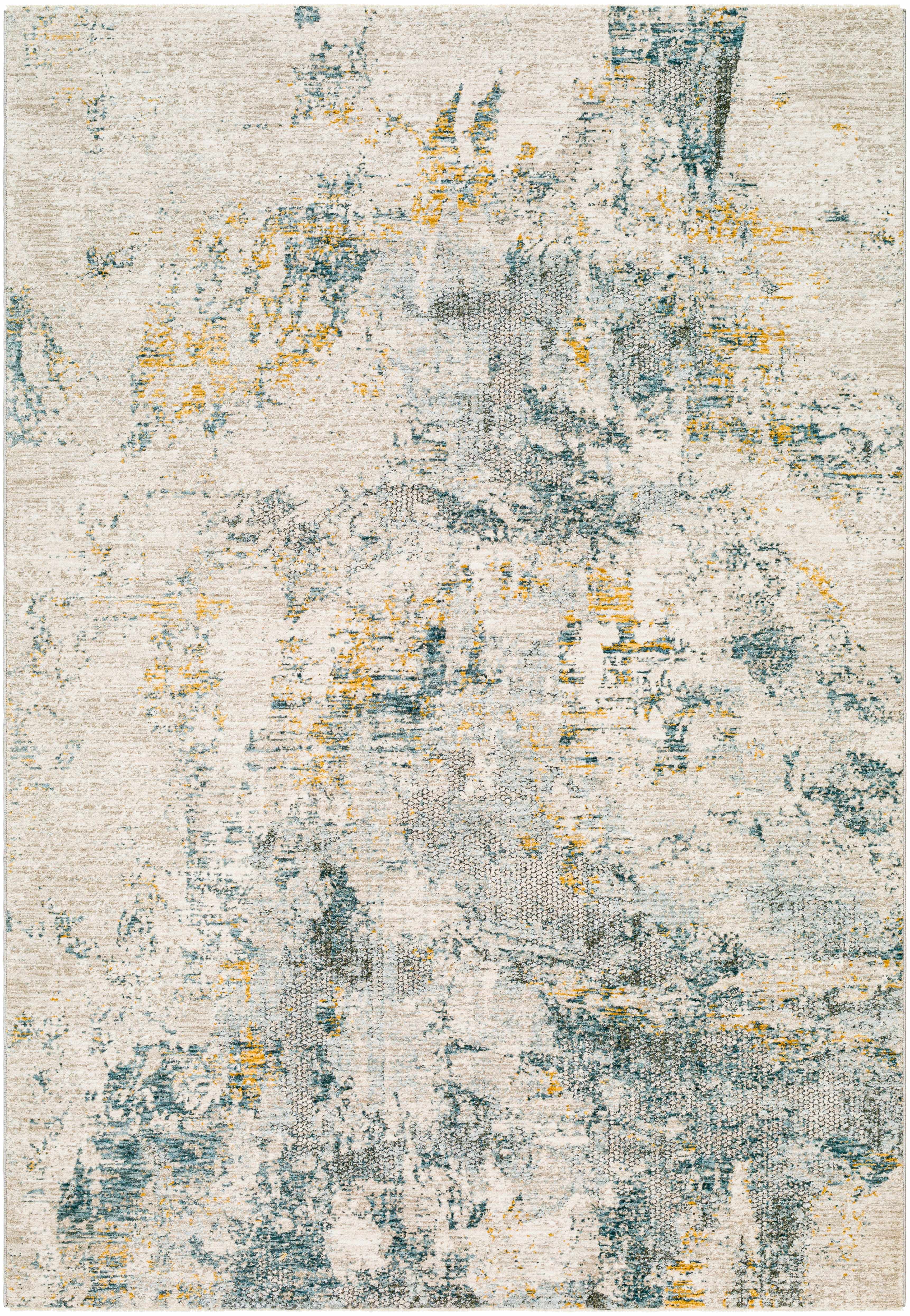 Chaya Textured Abstract Rug with Fringes