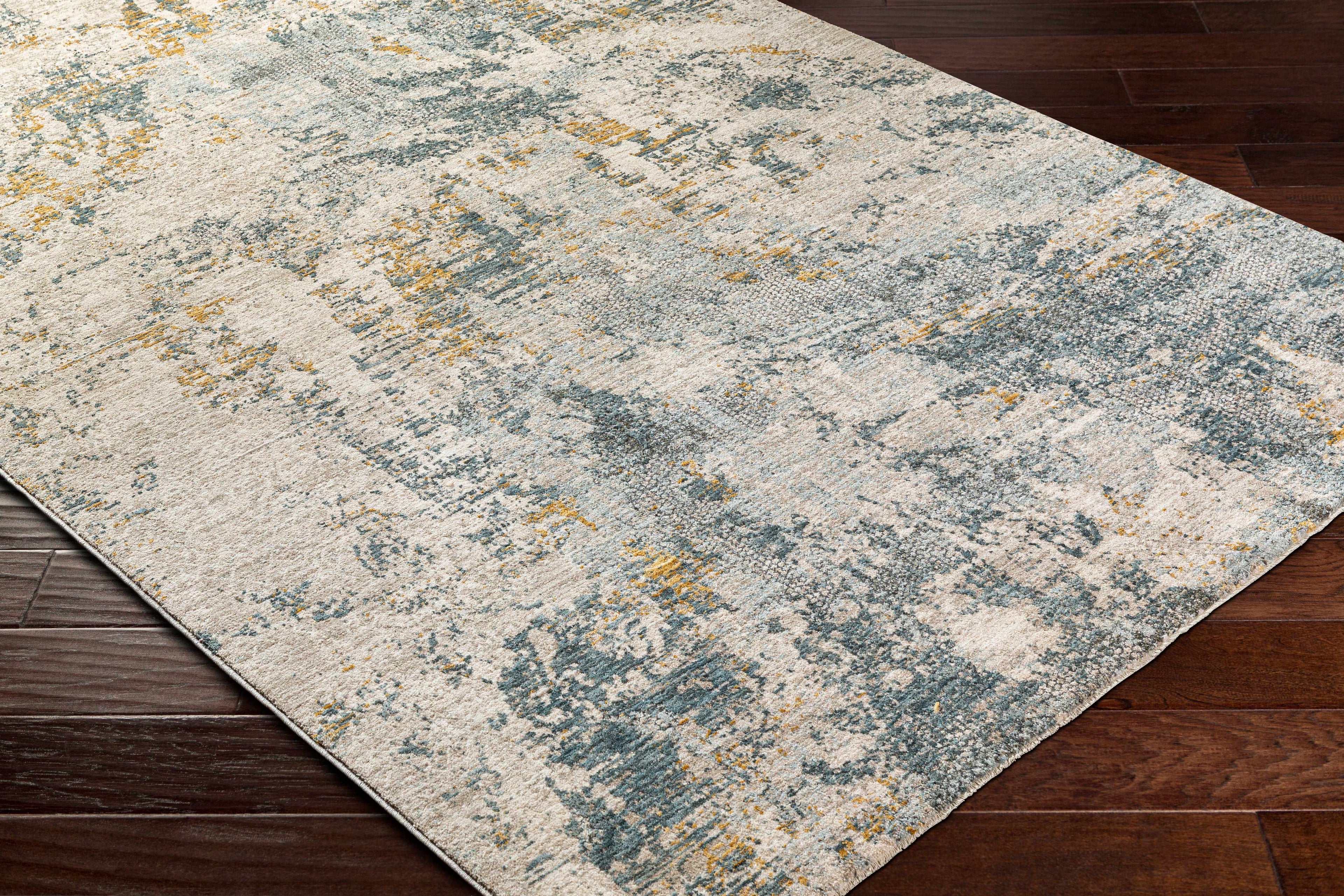 Chaya Textured Abstract Rug with Fringes
