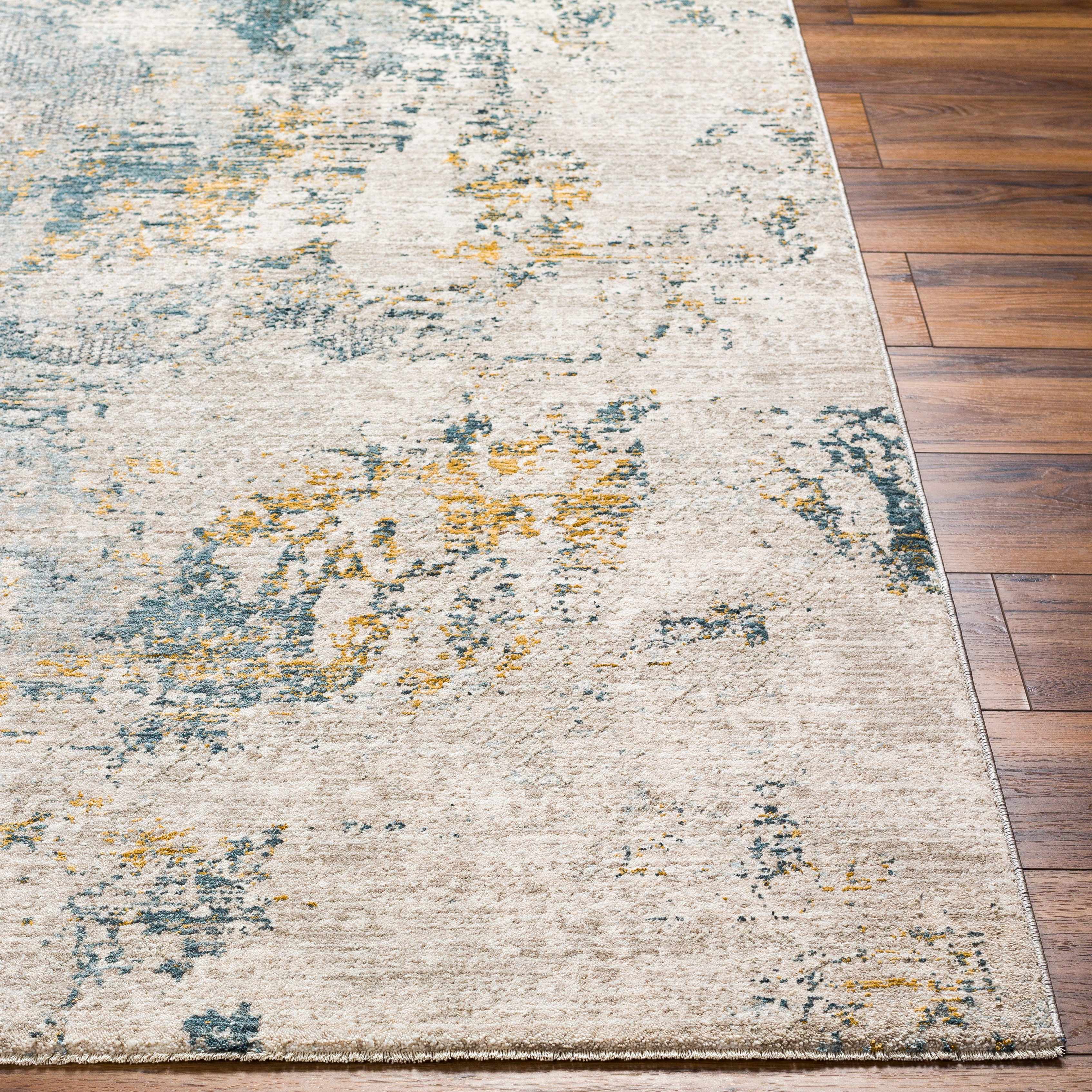 Chaya Textured Abstract Rug with Fringes