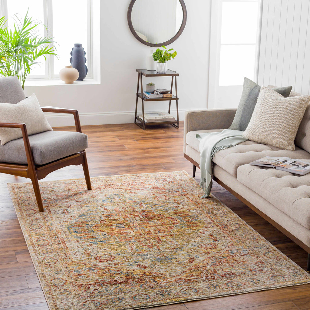 Alois Rust Rich Textured Traditional Rug