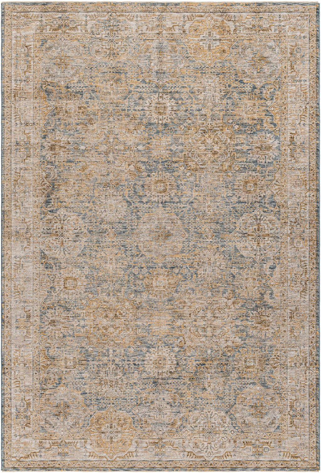 Ange Cream & Blue Rich Textured Rug