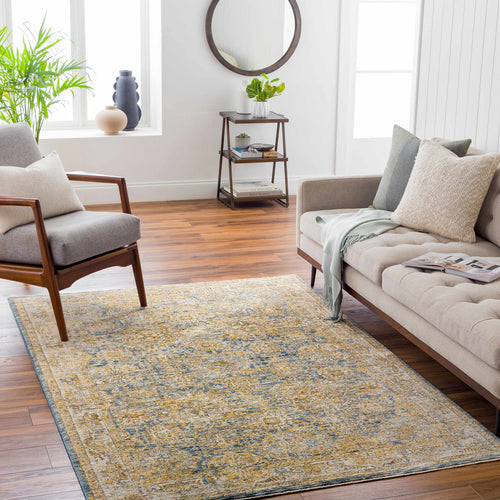Ange Cream & Blue Rich Textured Rug