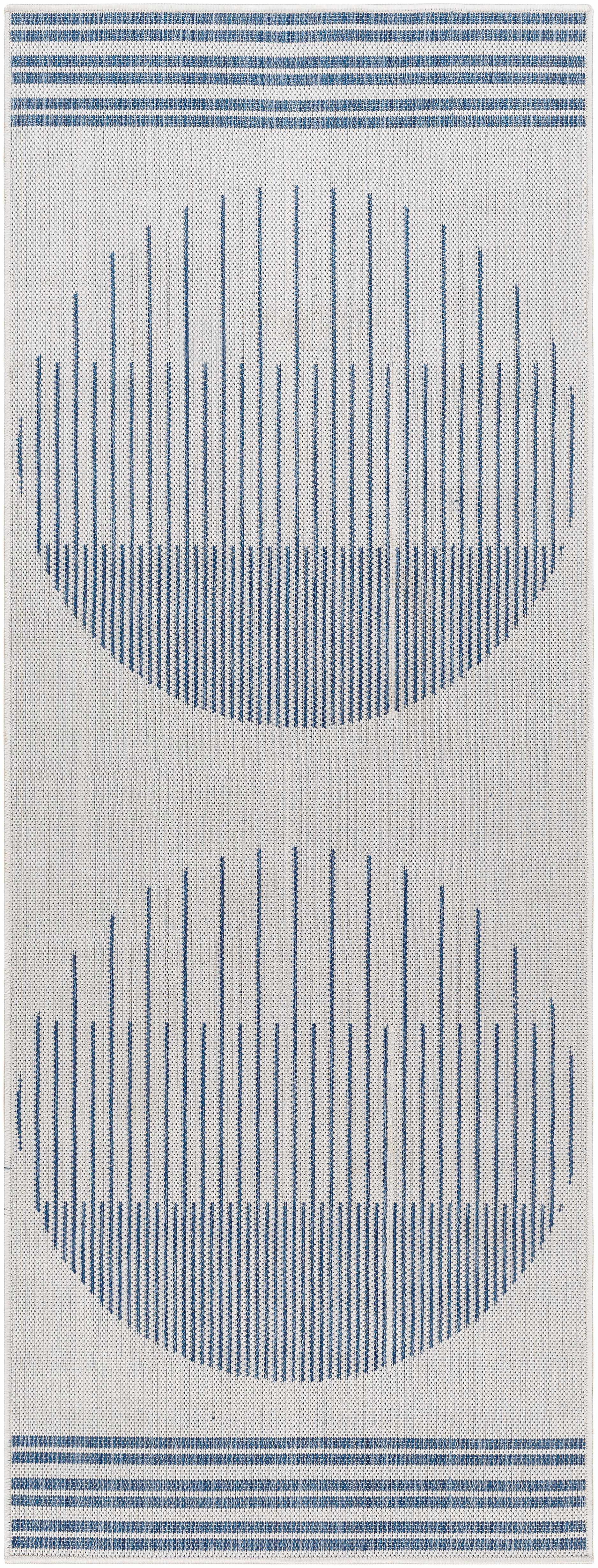 Aviya Blue & Gray Outdoor Area Rug - Clearance