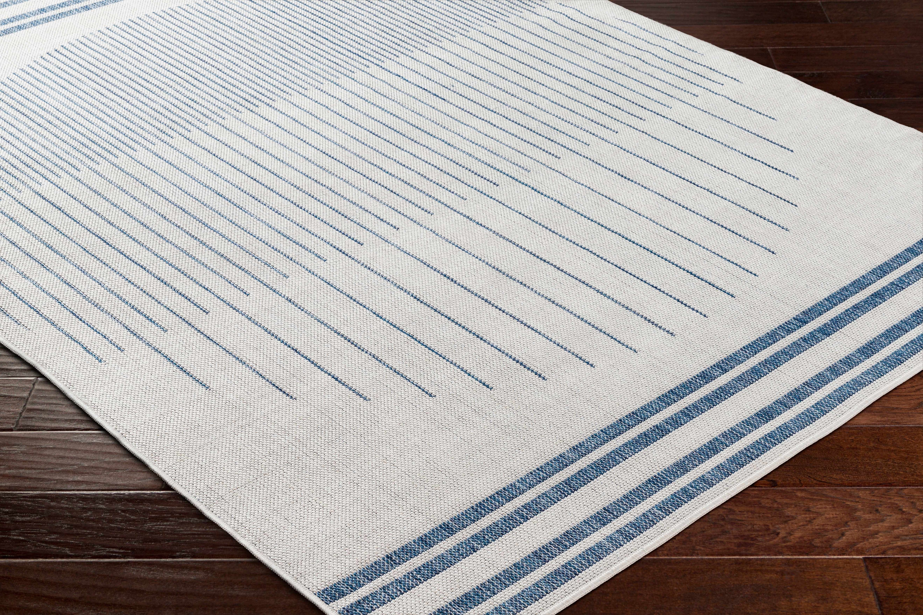 Aviya Blue & Gray Outdoor Area Rug - Clearance