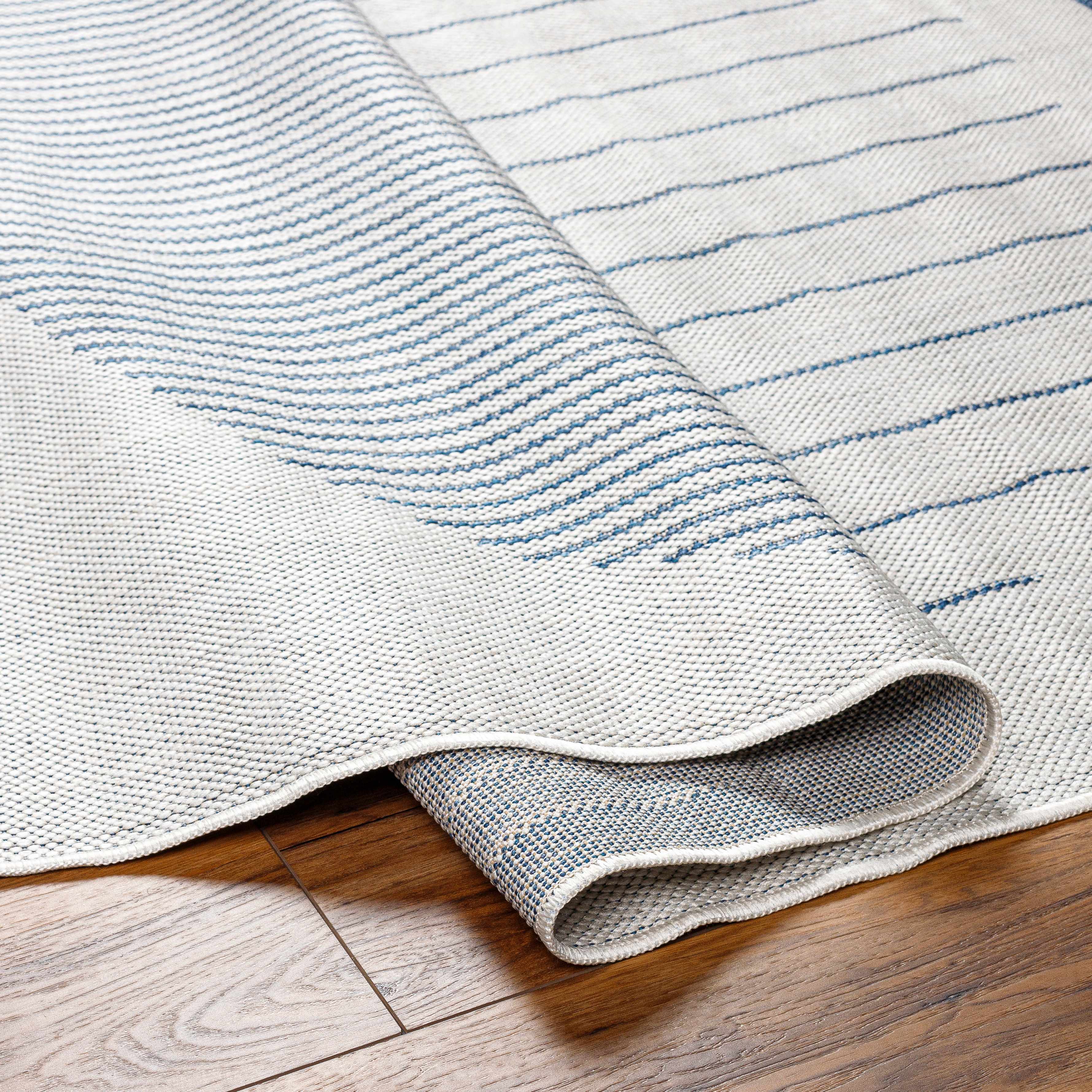 Aviya Blue & Gray Outdoor Area Rug - Clearance