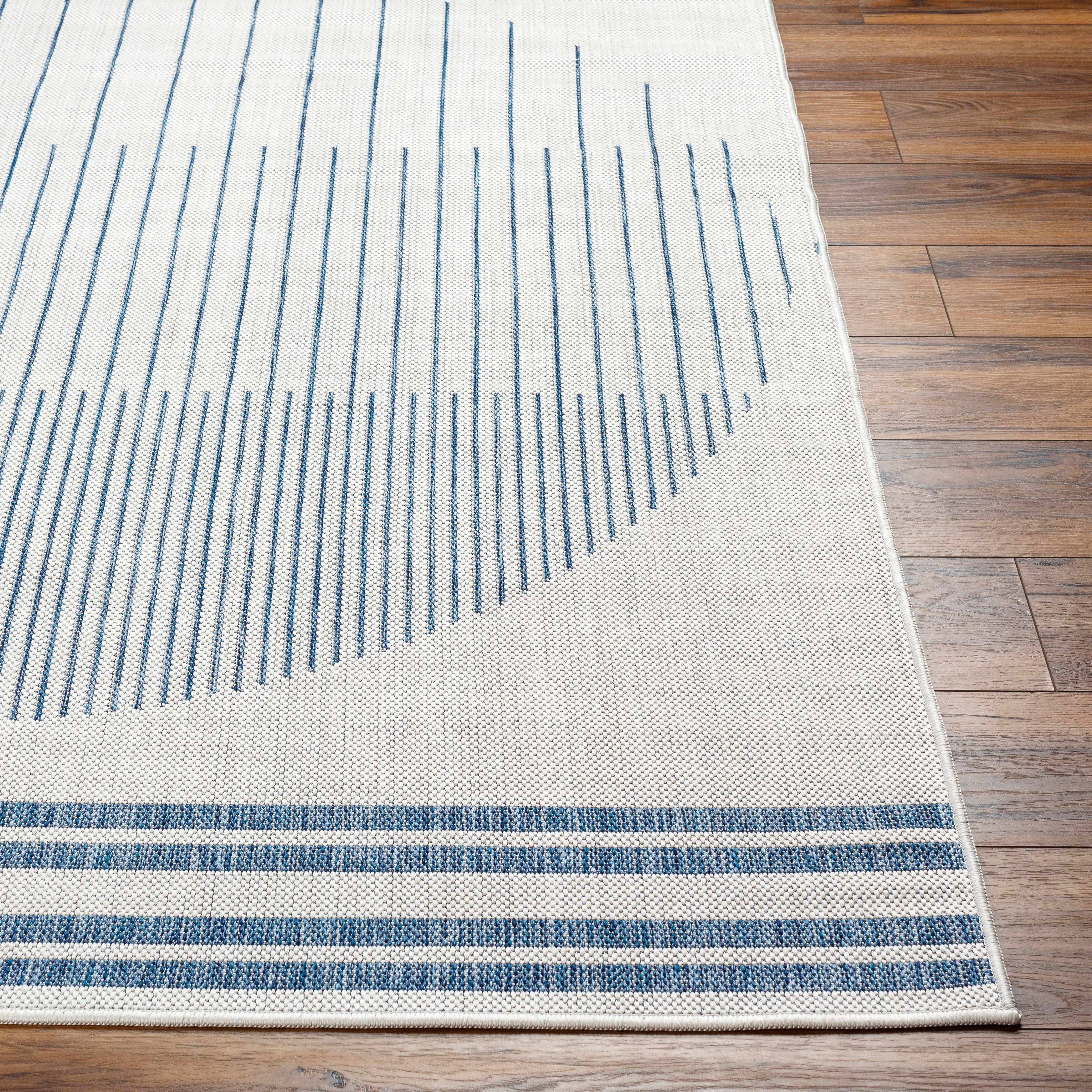 Aviya Blue & Gray Outdoor Area Rug - Clearance