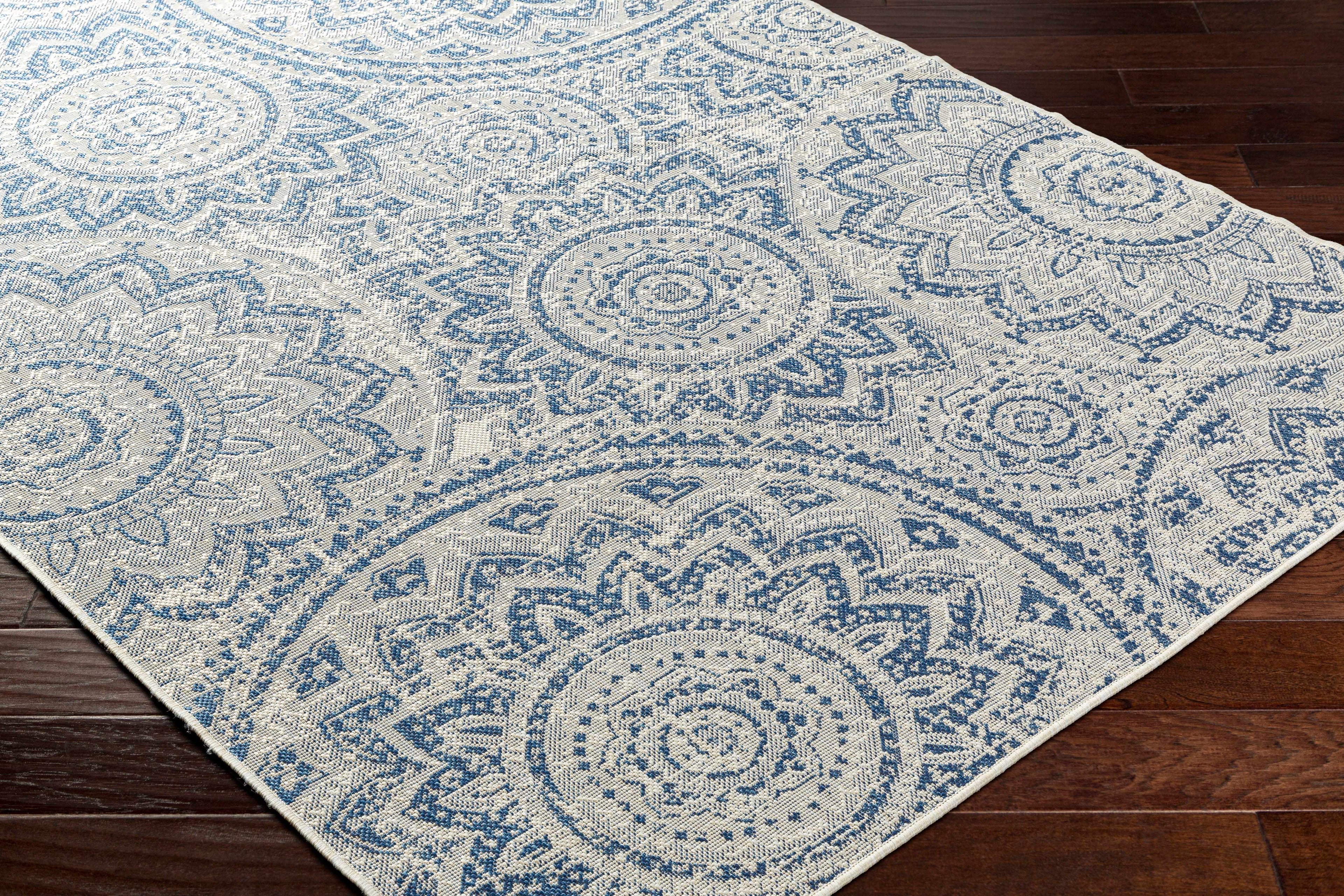 Ayala Blue Durable Outdoor Rug