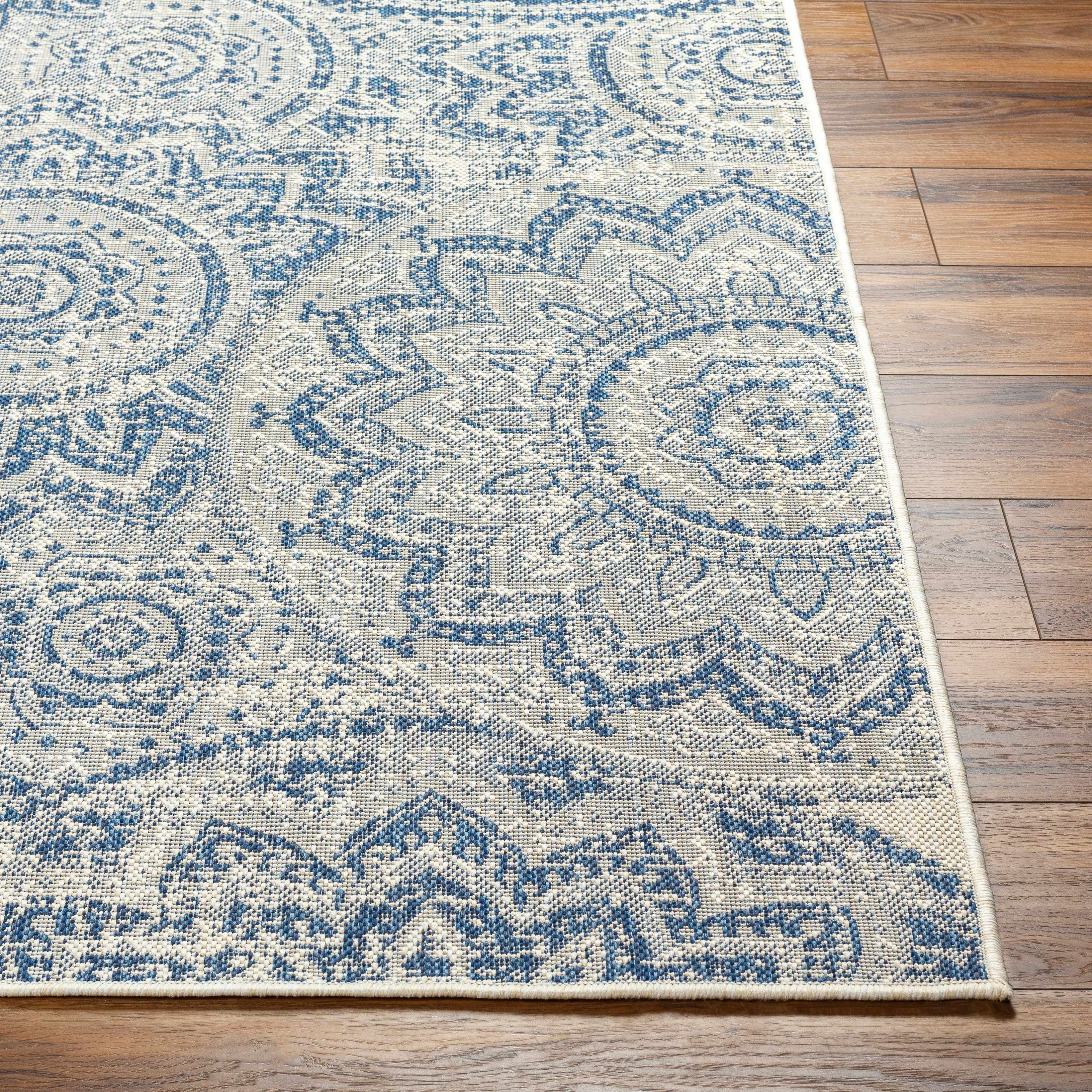 Ayala Blue Durable Outdoor Rug