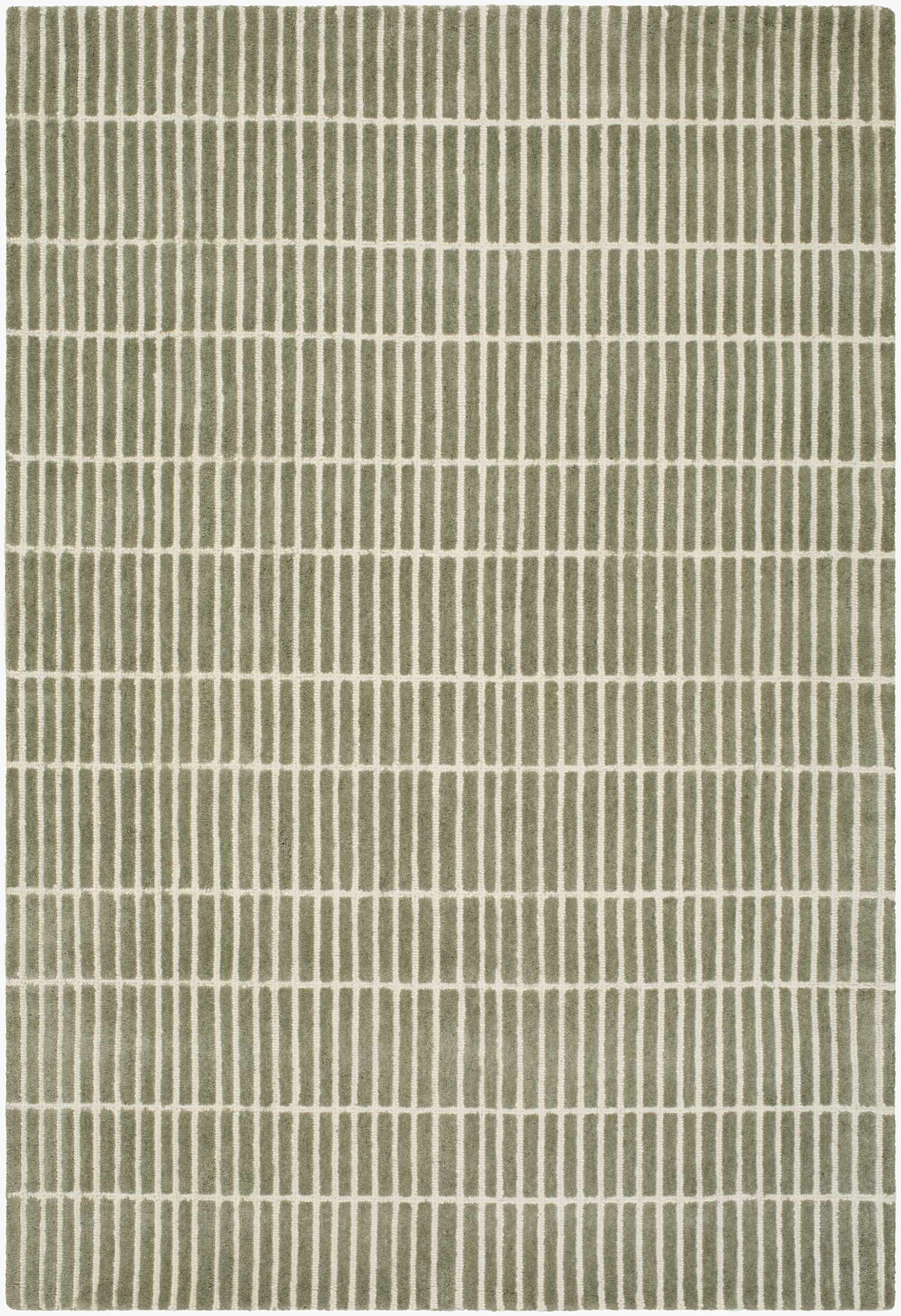 Finial Olive Wool Area Rug